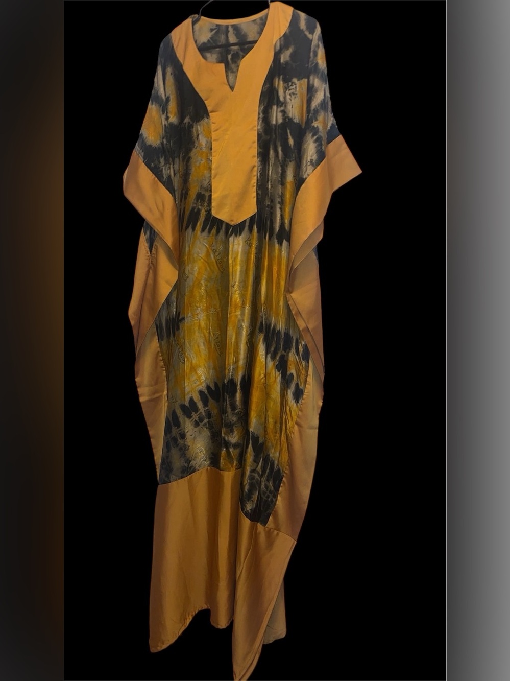 Luxury Adire Tye dye print silky Boubou Moumou maxi Dress one size